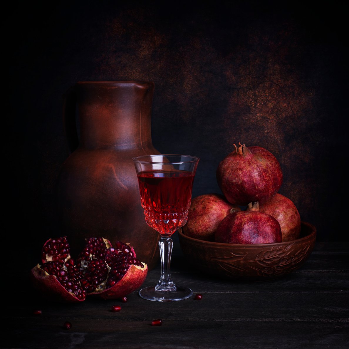 Pomegranate Juice and Fruits 